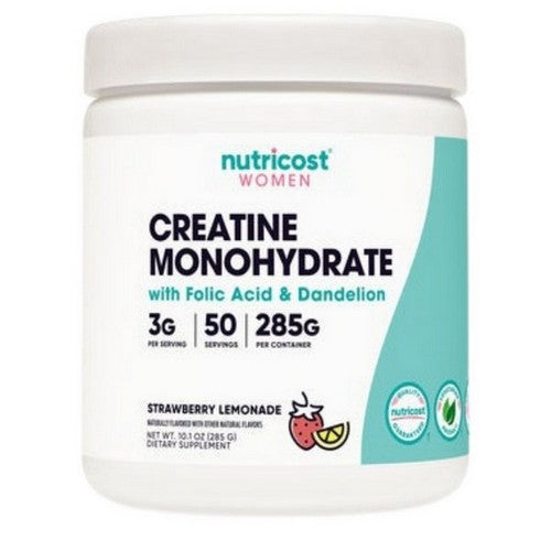 Creatine Monohydrate for Women Strawberry Lemonade 50 Servings by Nutricost