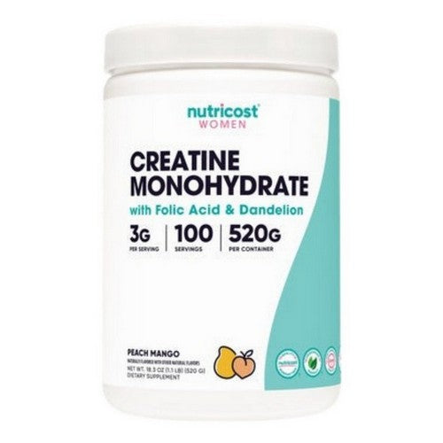 Creatine Monohydrate for Women Peach Mango 100 Servings by Nutricost