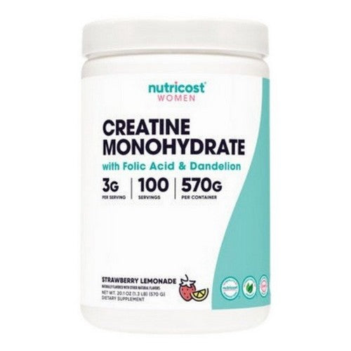 Creatine Monohydrate for Women Strawberry Lemonade 100 Servings by Nutricost