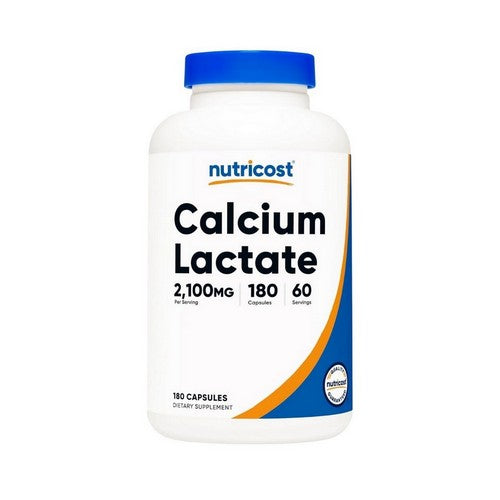 Calcium Lactate Capsules 180 Count by Nutricost