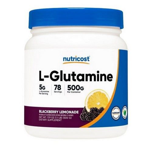 L-Glutamine Powder Blackberry Lemonade Stevia 500 Grams by Nutricost