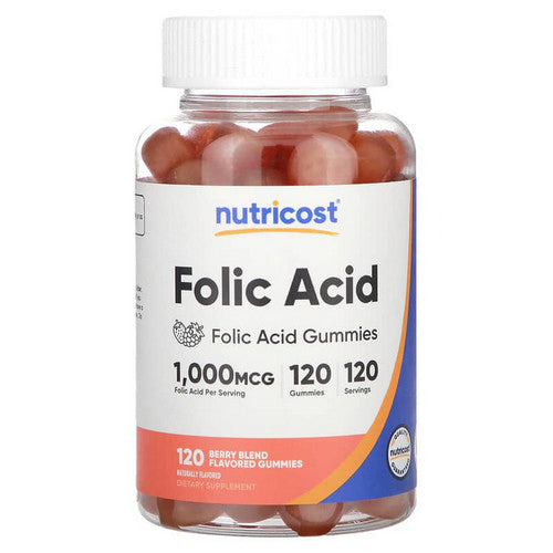 Folic Acid Gummies Vitamin B9 120 Count by Nutricost