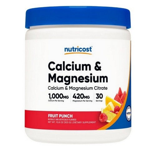 Calcium Citrate Magnesium Citrate Powder Fruit Punch 30 Serving by Nutricost