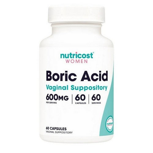 Women Boric Acid Vaginal Suppository 60 Caps by Nutricost