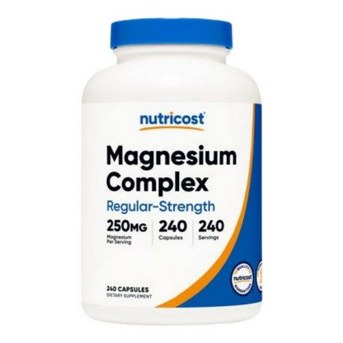 Magnesium Complex Capsules Regular Strength 240 Count by Nutricost