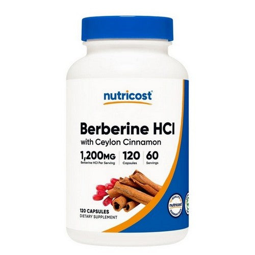 Berberine HCL With Ceylon Cinnamon Capsules 120 Count by Nutricost