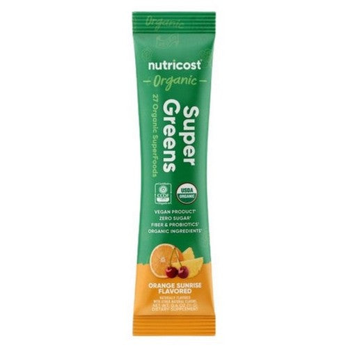 Organic Super Greens Powder Orange Sunrise 1 Packet by Nutricost