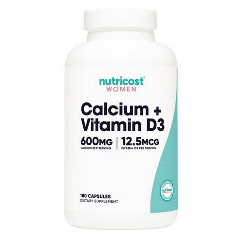Calcium + Vitamin D3 Capsules For Women 180 Count by Nutricost