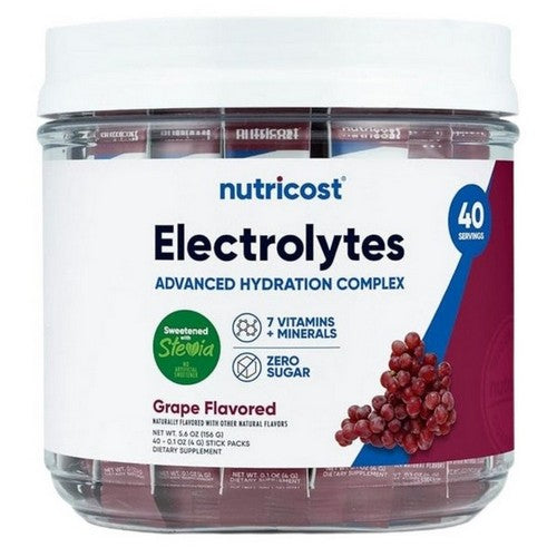 Electrolytes Hydration Complex Stickpacks Grape 40 Sticks by Nutricost