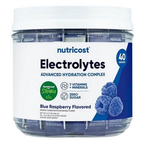 Electrolytes Hydration Complex Stickpacks Blue Raspberry 40 Sticks by Nutricost