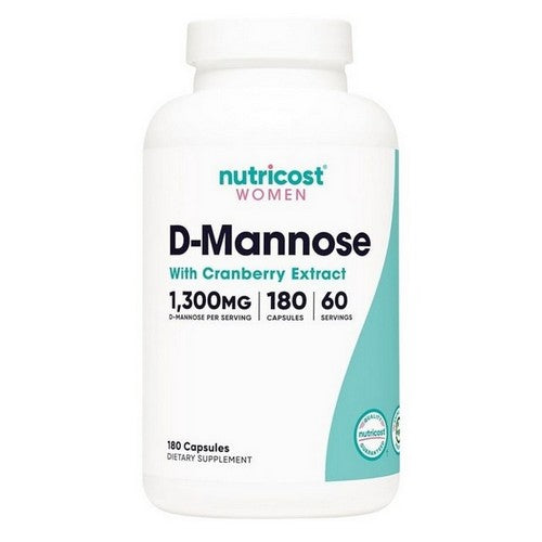 D-Mannose with Cranberry For Women Capsules 180 Count by Nutricost