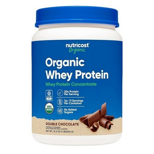 Organic Whey Protein Powder Double Chocolate 1 Lb by Nutricost