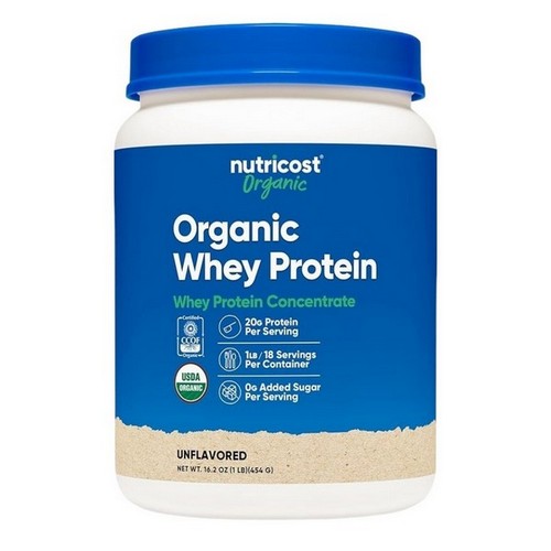 Organic Whey Protein Powder 1 Lb by Nutricost