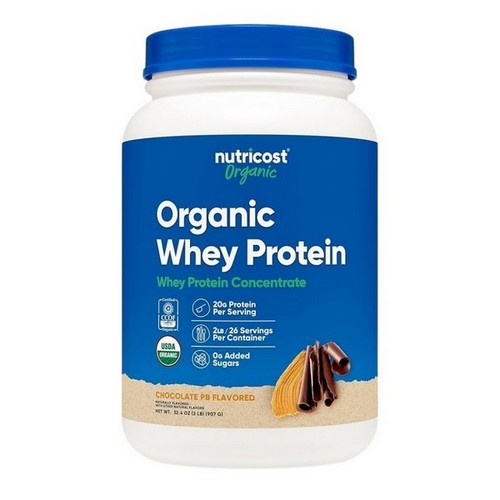 Organic Whey Protein Powder Chocolate Peanut Butter 2 Lbs by Nutricost