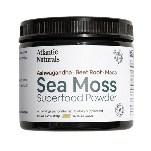 Organic Sea Moss Superfood Powder With Maca Ashwagandha And Beet 5.5 Oz by Atlantic Naturals