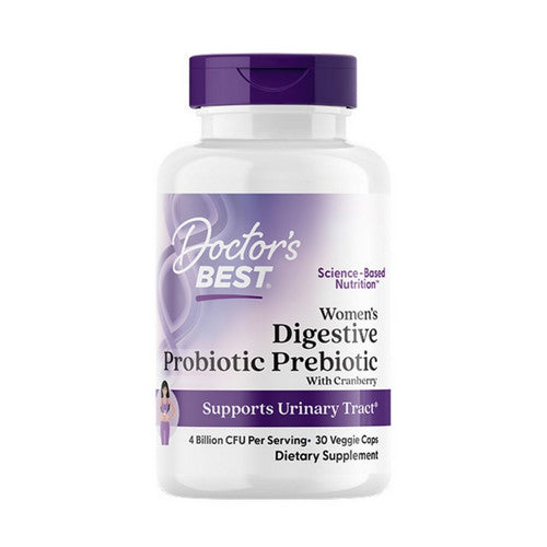 Women's Digestive Probiotic Prebiotic with Cranberry 30 Veggie Caps by Doctors Best