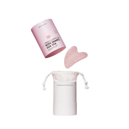 Hibiscus White Tea Rose Quartz Gua Sha 1 Count by ESW Beauty
