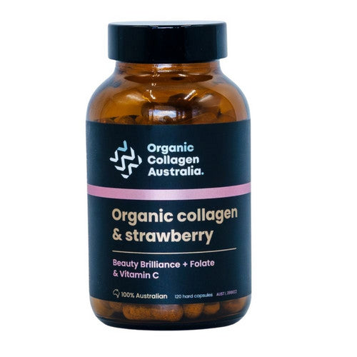 Pure Collagen With Strawberry 120 Capsules by Organic Collagen Australia