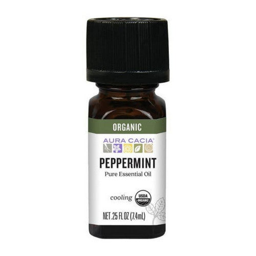 Organic Peppermint Essential Oil 0.25 Oz by Aura Cacia