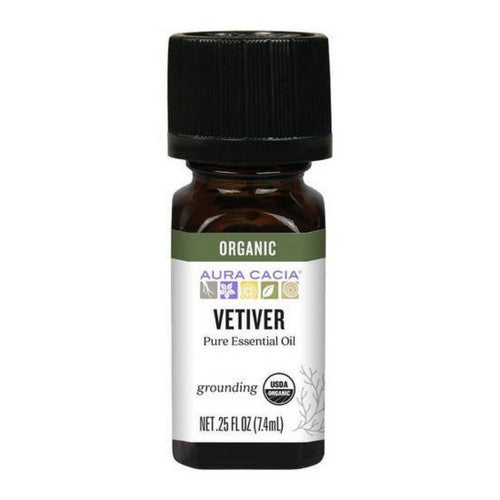 Aura Cacia Organic Vetiver Essential Oil 0.25 Oz by Aura Cacia
