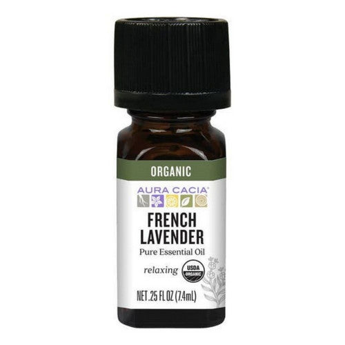 Aura Cacia Organic French Lavender Essential Oil 0.25 Oz by Aura Cacia