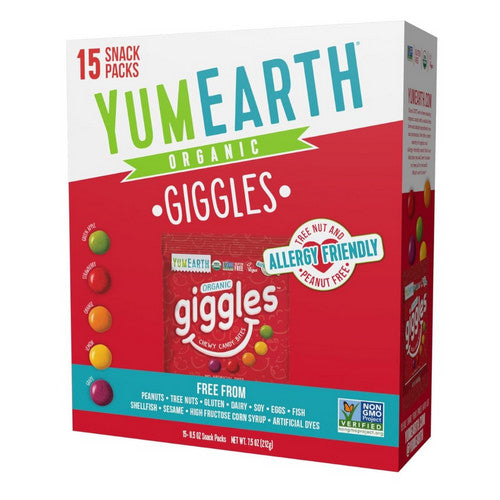 Giggles Chewy Candy Bites Organic Fruit 15 Count by YumEarth