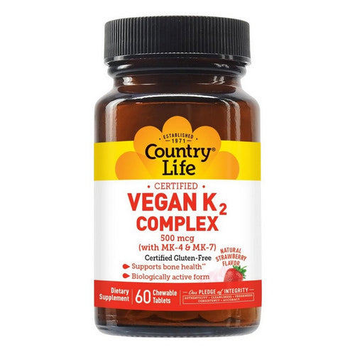 Vegan K2 Complex 60 Chewable Tablets by Country Life