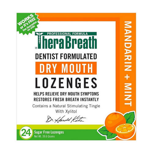 Dry Mouth Lozenges Mandarin + Mint 24 Count by Therabreath