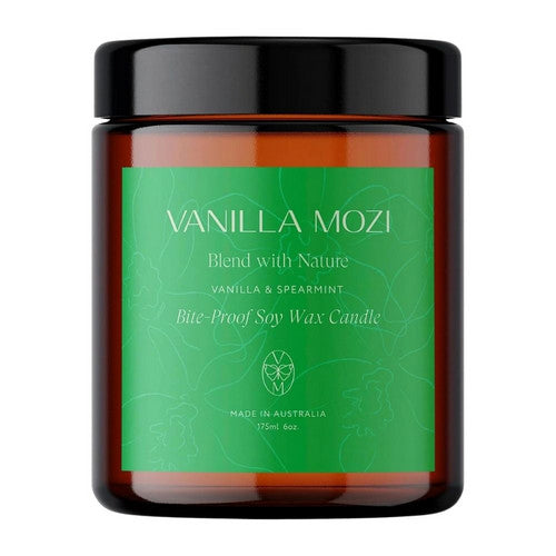 Outdoor Spearmint Vanilla Soy Wax Candle 6 Oz by Vanilla Mozi