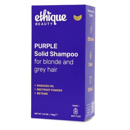 Purple Solid Shampoo Bar For Blonde And Grey Hair 3.9 Oz by Ethique