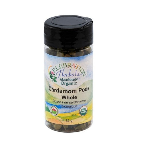 Organic Cardamom Pods Whole Green 1.76 Oz by Celebration Herbals