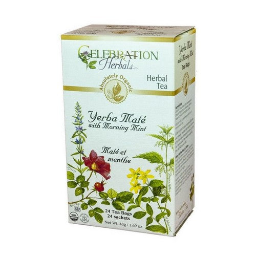 Organic Yerba Mate With Mint Tea 24 Bags by Celebration Herbals