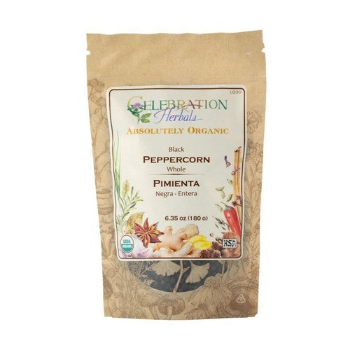 Organic Peppercorns Black 16 Oz by Celebration Herbals