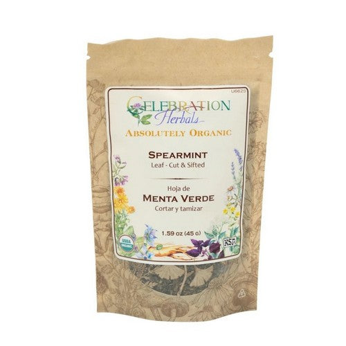 Organic Spearmint Leaf Cut And Shifted 8 Oz by Celebration Herbals