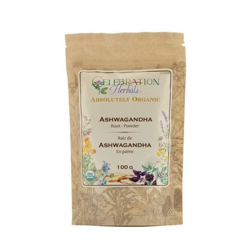 Organic Ashwagandha Root Powder 100 Grams by Celebration Herbals