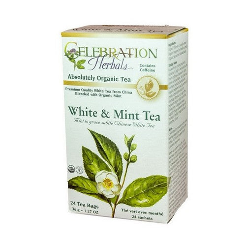Organic White And Mint Tea 24 Bags by Celebration Herbals