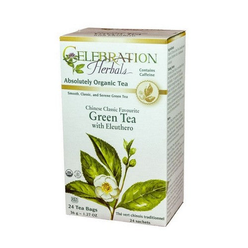 Organic Green Chinese With Eleuthero Tea 24 Bags by Celebration Herbals