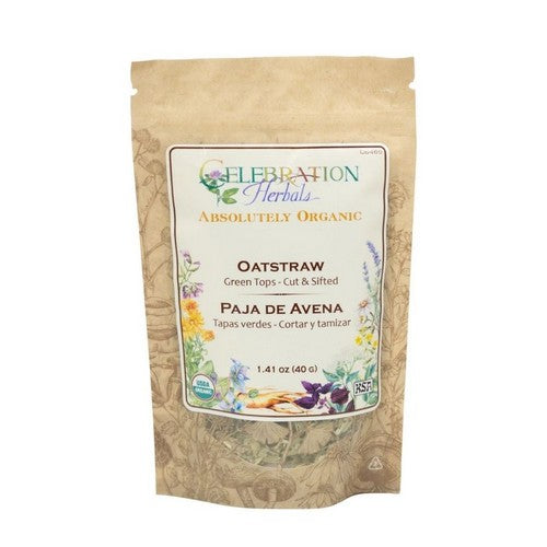 Organic Oatstraw Green Tops Cut And Shifted 8 Oz by Celebration Herbals