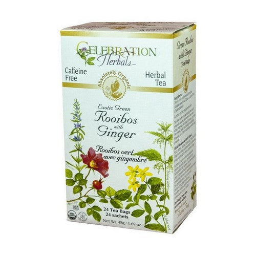 Organic Rooibos Green With Ginger Tea 24 Bags by Celebration Herbals