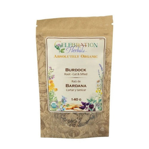 Organic Burdock Root Cut And Shifted 140 Grams by Celebration Herbals