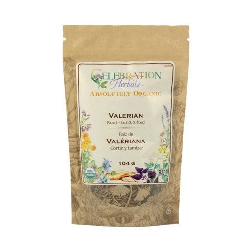 Organic Valerian Root Cut And Shifted 104 Grams by Celebration Herbals