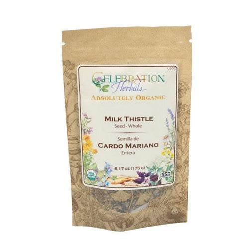 Organic Milk Thistle Seed Whole 175 Grams by Celebration Herbals