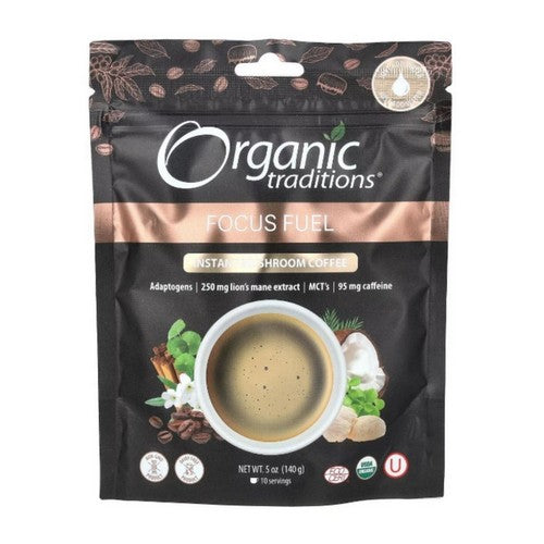 Focus Fuel Instant Mushroom Coffee 5 Oz by Organic Traditions