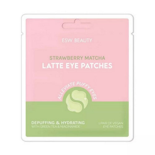 Strawberry Matcha Latte Depuffing And Hydrating Eye Patches 20 Count by ESW Beauty