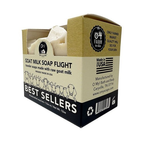 Goat Milk Traveler Soap Flight Box Exfoliators 8 Oz by O MY!