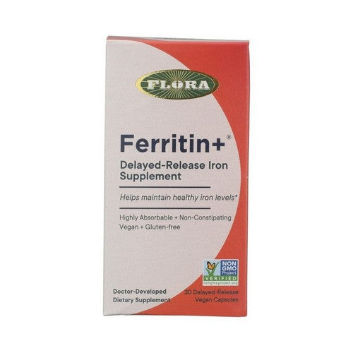 Ferritin+ Delayed Release Iron 30 Veg Caps by Flora
