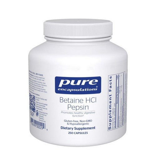 Betaine HCL Pepsin 250 Caps by Pure