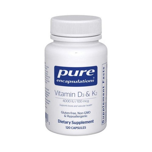 Vitamin D3 & K2 120 Caps by Pure