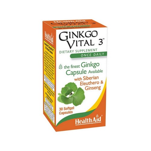 Ginkgo Vital 3 30 Caps by HealthAid