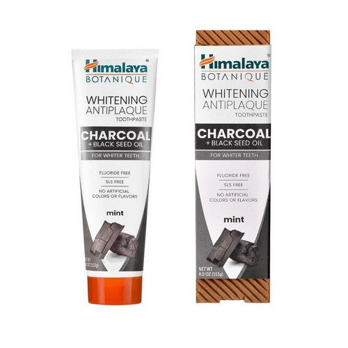 Whitening Antiplaque Charcoal Plus Black Seed Oil Toothpaste Mint 4 Oz by Himayala